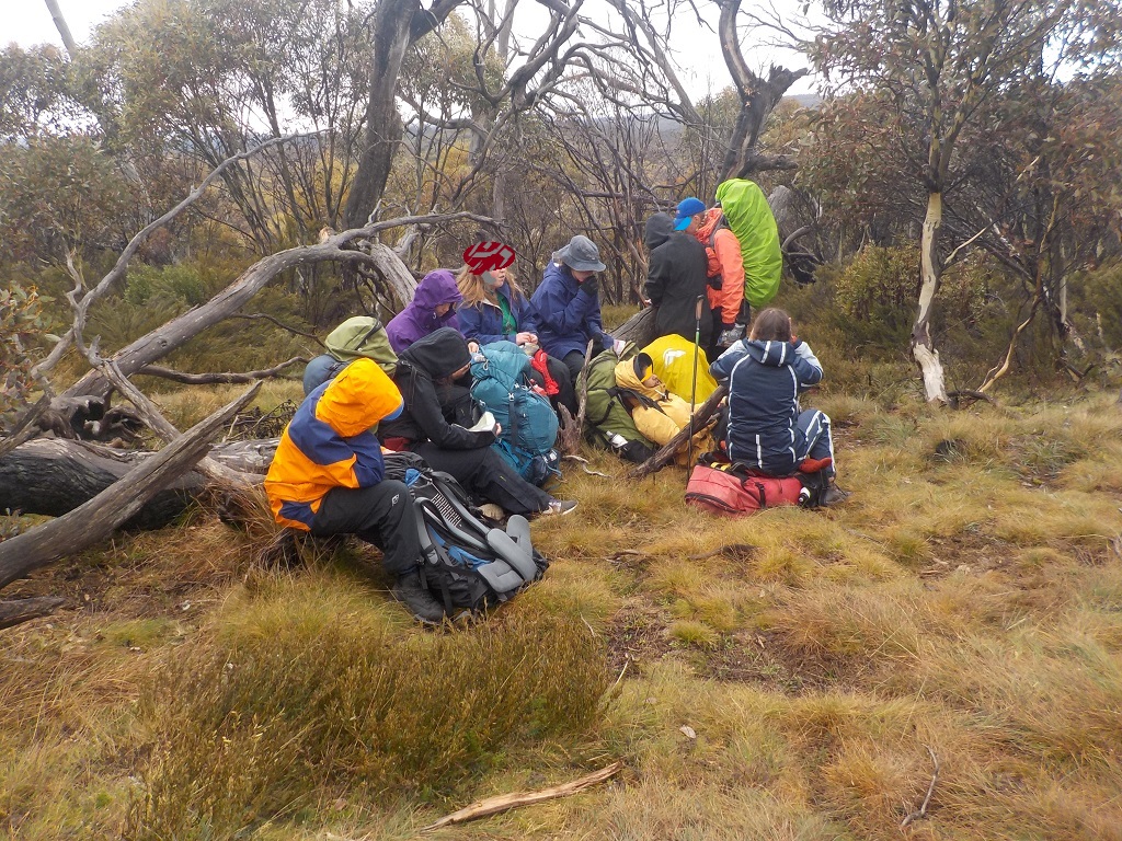 Pfadfinder Scouts resting during a bush hike